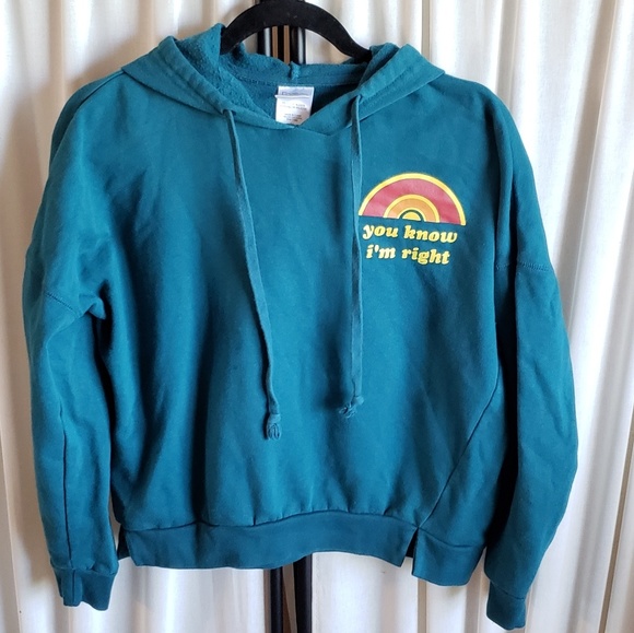 Freeze Tops - Freeze sz M blue-green long sleeve hood sweatshirt